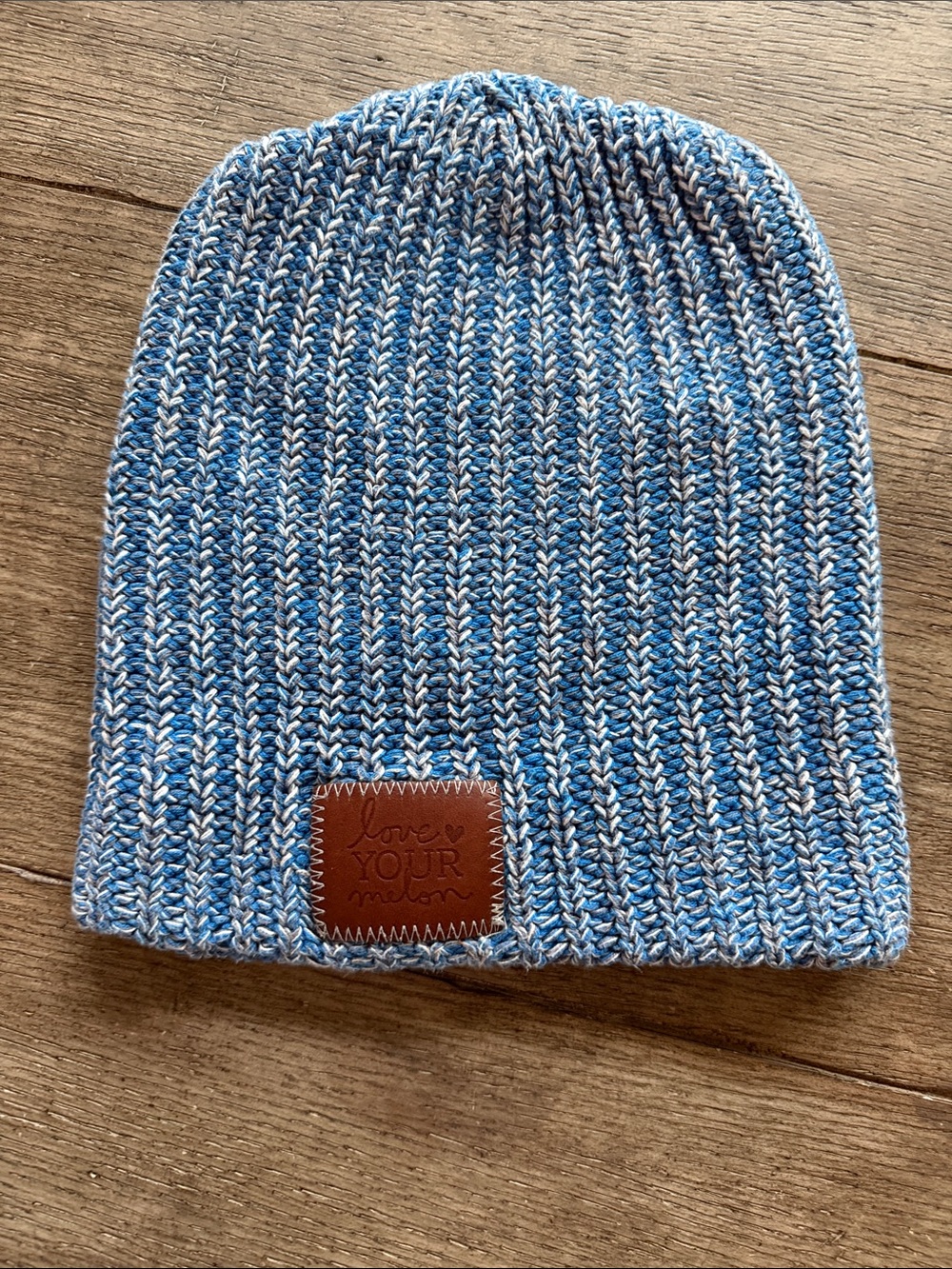 Love Your Melon Blue & White Marled Cuffed Beanie